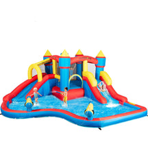 Load image into Gallery viewer, Kids Double Lane Water Slide &amp; Bouncy Castle, 50% deposit required within 3 days after order is made
