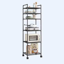 Load image into Gallery viewer, 6 Tier Metal Rolling Shelf
