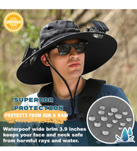 Load image into Gallery viewer, Wide Brim Sun Hat with 2 Solar Fans

