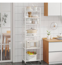 Load image into Gallery viewer, 6 Tier Metal Rolling Shelf
