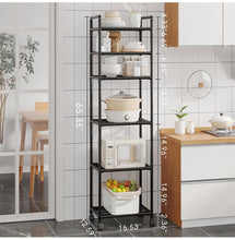 Load image into Gallery viewer, 6 Tier Metal Rolling Shelf
