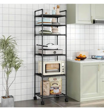 Load image into Gallery viewer, 6 Tier Metal Rolling Shelf
