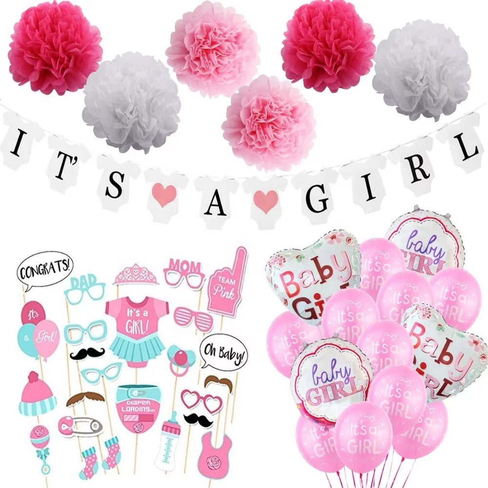 It’s a Girl Baby Shower Set (For Sale)