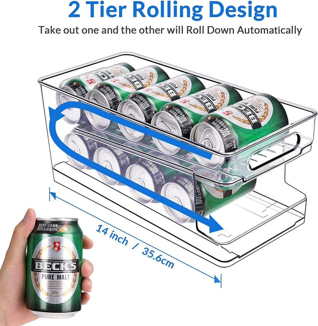 2 Tier Rolling Soda Can Organizer