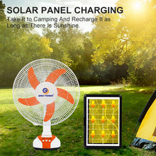 Load image into Gallery viewer, Rechargable Solar Oscillating 16in Desk Fan
