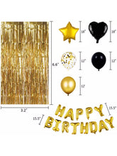 Load image into Gallery viewer, Black and Gold Happy Birthday Decoration Set (For Sale)
